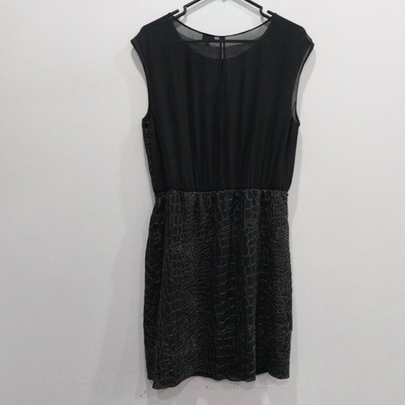 Aritzia Babaton Black Silk Tinsel Dress Medium - Picture 5 of 9